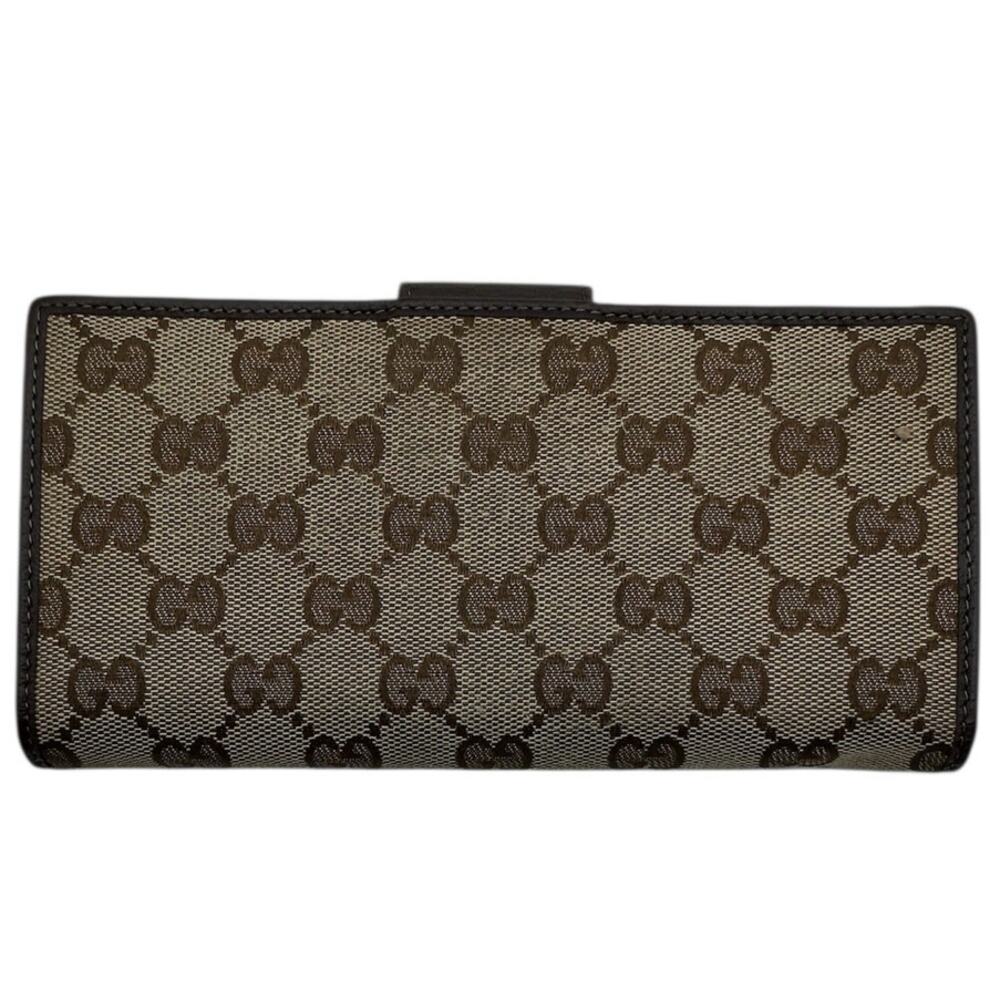 Gucci GG Abbey D Ring Continental Wallet Brown‎ Canvas Leather OS Vintage - Picture 5 of 11